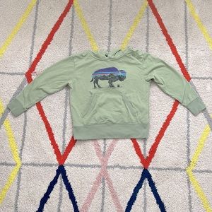 Kids Lightweight Graphic Hooded Sweatshirt - Green - Size Small